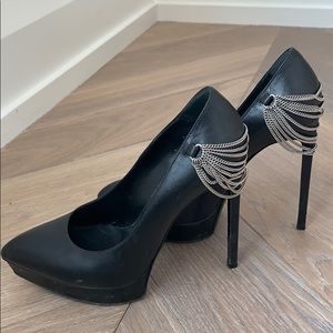 Saint Laurent leather platform pumps